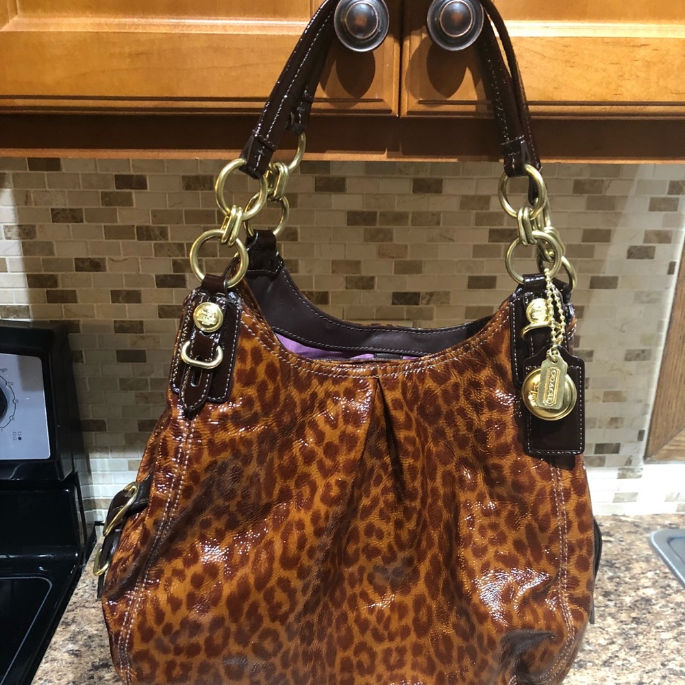 Coach Mia Maggie animal print purse